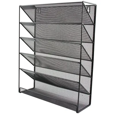 Magazine Holder Rack Literature Document File Storage Wall Mounted Mesh Metal • £19.99