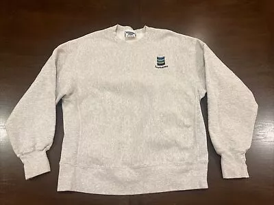 Vintage 90s Lee Cross Grain Sweatshirt Mens XL Single Stitch Gray Southdown • $26.99