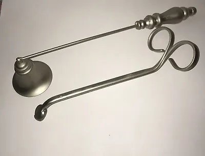 Home Interiors Brushed Pewter Candle Snuffer And Wick Trimming Scissors Vintage • $27.99