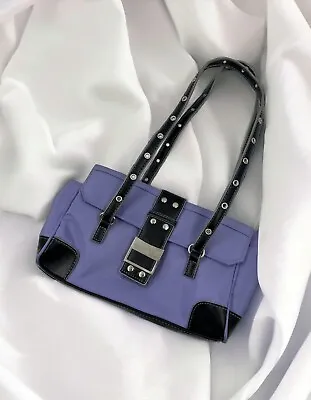 Purple Mini Shoulder Bag 90s Y2K Grommets Studded Punk Grunge Utility Hip Purse • $25.49