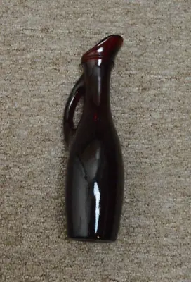 Vtg Ruby Red Oil/Vinegar Glass Cruet 7 3/4  With Handle Bottle Decanter Carafe • $10