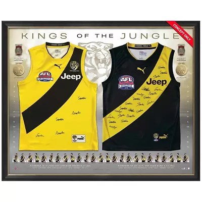 $3995 • Buy Richmond 2017 & 2019 Premiers Dual Team Signed Official AFL Jumpers Framed