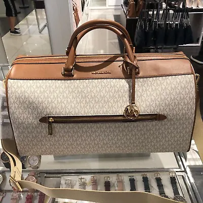 Michael Kors Jet Set Travel XL Duffle Weekender Luggage Bag - Vanilla • $242