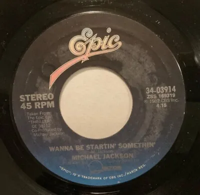 Michael Jackson - Wanna Be Startin Something - 1982 7  45 RPM FREE COMBINE SHIPP • $9.99