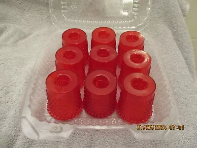 (9) Vintage 1970's Red Plastic Christmas Candle Light Covers • $15