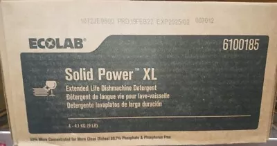 Ecolab Solid Power XL Dishwasher Machine Detergent - 9 Lbs Pack Of 4 • $259.99