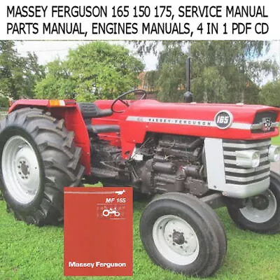 Massey Ferguson 165 150 175 Tractor Service Manual Parts Ops Engines PDF CD • $9.97