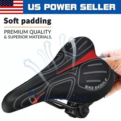 MTB Bicycle Mountain Gel Extra Comfort Saddle Bike Cycling Seat Soft Cushion Pad • $15.99