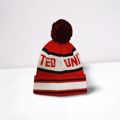 Manchester United Kids Red & White Bar Bobble Hat • £12