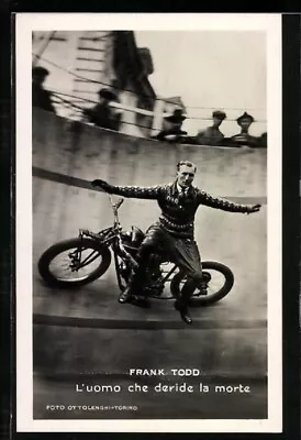 Circus Fairground Postcard Wall Of Death Rppc Frank Todd Motorcycle 🏍️🏍️🏍️🏍️ • £34.33