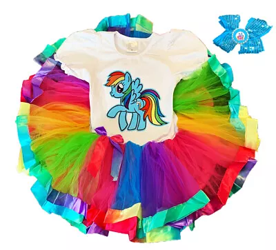 My Little Pony Tutu Dress Rainbow Dash Birthday Party 6th Tutu Party Dress  • $34.95