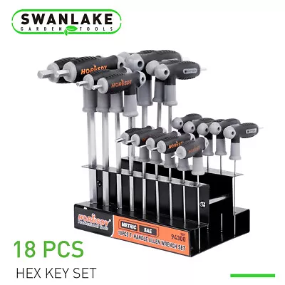 20Pc SAE/Metric T Handle Allen Wrench Ball End Hex Key Set Long W/ Storage Stand • $19.99