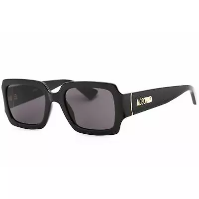 Moschino Women's Sunglasses Grey Lens Black Rectangular Frame MOS063/S 807/IR • $56.57