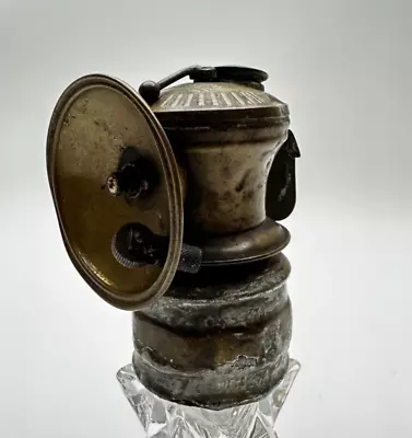 Vintage US Auto-Lite Universal Lamp Co. Coal Miner Brass Carbide Headlamp Light • $38