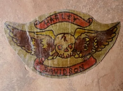 Vintage Original Harley Biker Skull Wing 1%er Tattoo Flash Folk Art Texas ~3x5.5 • $22