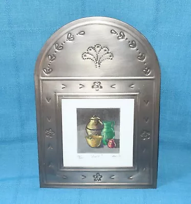 Rocio Pindter Print  Lupe  Signed Numbered Tin Frame 11 X7.5 Mexican Folk Art • $14