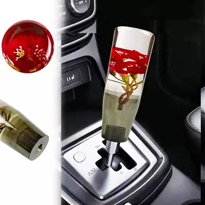 VIP 15CM JDM Clear Orange Real Flowers Manual Car Gear Shift Knob Lever Shifter • $23.88