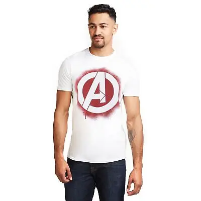 Marvel Avengers Mens T-shirt Stencil Logo XS-2XL Official • £13.99