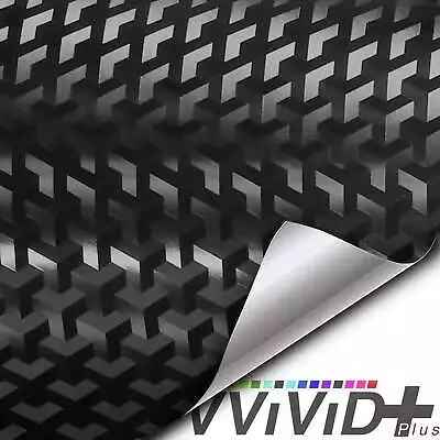 VVivid 2022 VVivid+ Designer Triangles Black Carbon Fiber Vinyl Car Wrap | V481 • $1.99