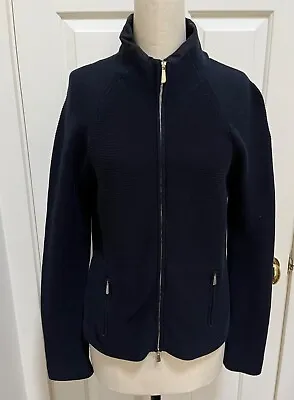 Malo Full Zip Blue Cotton Sweater Jacket From Martha Stewart Tag Sale 50 US 12 • $89.99
