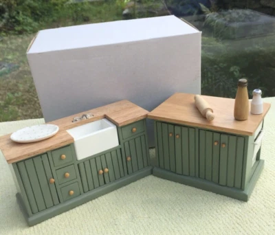 £15 • Buy Doll House Painted Wooden Kitchen Units X 2