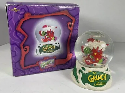 Vintage 2001 Dr. Seuss How The Grinch Stole Christmas Snow Globe Universal • $38.22