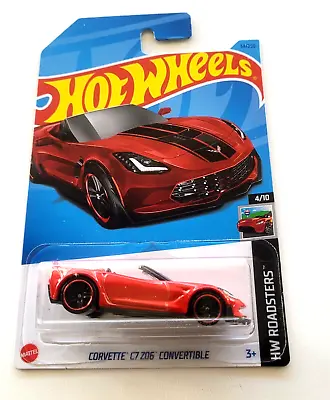 Hot Wheels Corvette C7 Z06 Convertible Red #34 - 2023 HW Roadsters • $10.99