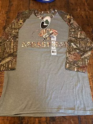 New Official Mossy Oak Camouflage Raglan T Shirt Mens Medium Green Camo Nwt • $9.99