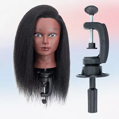 100% Human Hair Mannequin Head Hairdresser Manikin Cosmetology Training Doll 14  • $35.59