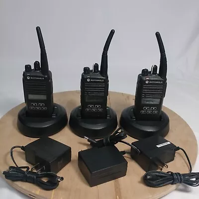 Lot Of 3 Motorola CP185 UHF 435-480 Mhz 16 Channel Two Way Radios W/ Chargers • $209.99