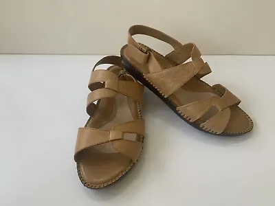 Michelle D Strappy Sandals  Flat- Tan- Comfortable- Size 8-NWB • $18.99