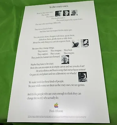 To The Crazy Ones RARE Dylan Version Of Think Different POSTER Apple Computer • $99.99