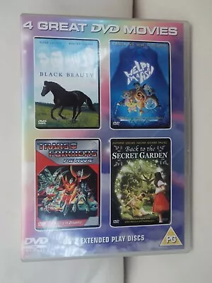 £0.99 • Buy 4 Great Dvd Films, Black Beauty, Secret Garden, Help I'm A Fish, + Transformers.