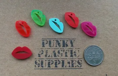 10x Tiny Lips Acrylic Charms/pendants/jewellery Making/craft's/laser Cut • £2