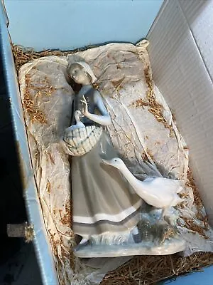 Lladro #4815 - Girl With Goose Figurine - Retired In 1991 - Pristine Mint W Box • $140