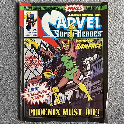 Marvel Comic Super Heroes #393 January 1983 With Poster British Uk Monthly • £28