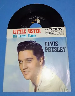 1961 45 Record Rare NM Elvis Presley RCA 47-7908 Little Sister W/Picture Sleeve • $16