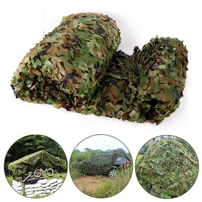 4-10M Heavy Duty Army Camouflage Net Camo Netting Covers Outdoor Woodland Hiding • £18.89