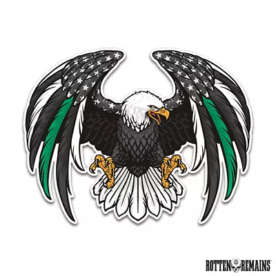Thin Green Line Eagle American Sticker Decal Vinyl Military Army RH V4 Flag M1r • $7.99