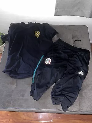 Adidas Mexico Soccer National Team 3/4 Training Pants & Aztec Calendar Shirt Lot • $45.99