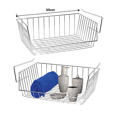 Large Under Shelf Storage Basket Rack Kitchen Cupboard Organiser Heavy Duty • £9.99