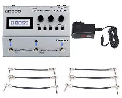 Boss VE-500 Vocal Performer Pedal + Gator 9V Power Combo & 3 Patch Cables • $479.99