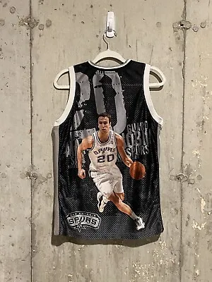 Majestic San Antonio Spurs Manu Ginobili 20 NBA Basketball Jersey YOUTH XL 14/16 • $30