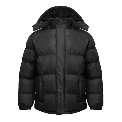 NWT Men’s WARM Puffer Jacket Bubble Coat Fleece Lined Zip-off Hood Size S-6XL • $62.11