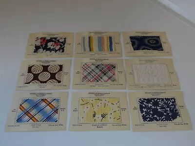 9-1930's Fabric Swatches-mitchell & Church-salesmen's Samples-binghamton Ny #11 • $32.99