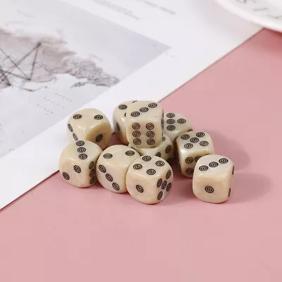10Pcs 16mm Acrylic Ivory Dice D6 Dice For Board Game Round Entertainment Part-wq • £5.23