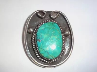 Vintage Navajo Sterling Silver Turquoise Pendant • $75