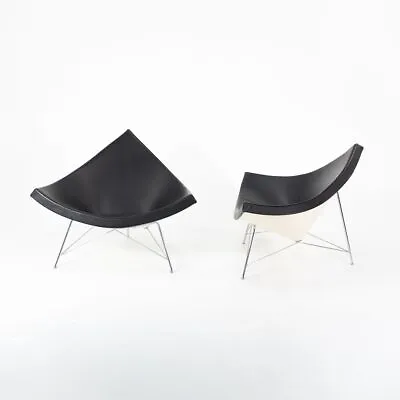 2007 Coconut Lounge Chair By George Nelson For Vitra In Black Leather And Chrome • $3500