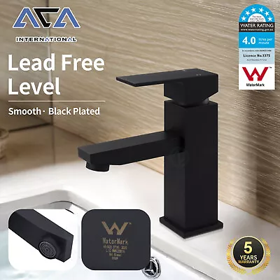 Bathroom Basin Mixer Tap Vanity Sink Brass Faucet Matte Black Square Spout WELS • $67.90