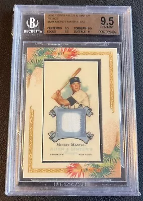 Mickey Mantle 2006 Topps Allen & Ginter Jersey Relic Card AGR-MM Yankees BGS 9.5 • $214.99